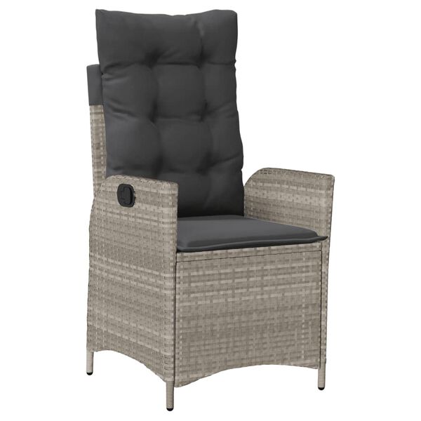 vidaXL Set mobilier grădină cu perne, 9 piese, gri deschis, poliratan