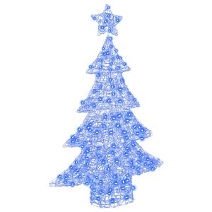 vidaXL Brad de Crăciun cu 100 LED albastru 120 cm Acril