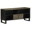 vidaXL Comodă TV, negru, 100x33x46 cm, lemn masiv de mango