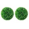 vidaXL Mingi artificiale din lemn de cimiș cu lumini LED 2 buc Verde