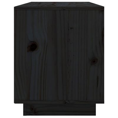 vidaXL Comodă TV, negru, 74x35x44 cm, lemn masiv de pin