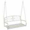 vidaXL Bancă swinging Oțel 110,5 x 59 x 55 cm Alb Antic