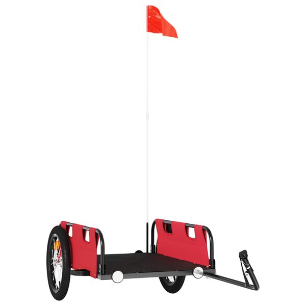 vidaXL Remorcă de bicicletă, roșu, textil oxford și fier