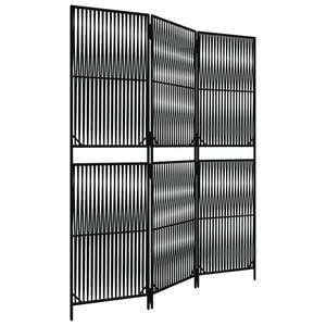 vidaXL Separator de cameră cu 3 panouri, negru, poliratan