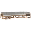 vidaXL Set de canapele de exterior 7 buc. Natural și gri deschis