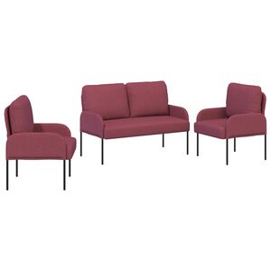 vidaXL Seturi de canapele 3 pcs Roșu Vin 115 x 56 x 80 cm placaj