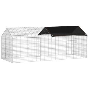 vidaXL Custodie pentru iepuri Argintiu 200 x 78 x 78 cm