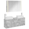 vidaXL Set de mobilier pentru baie 4 pcs Gri Beton