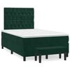 vidaXL Pat box spring cu saltea, verde &icirc;nchis, 120x190 cm, catifea