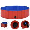 vidaXL Piscină pentru c&acirc;ini pliabilă, roșu, 120 x 30 cm, PVC