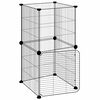 vidaXL Cușcă animale de companie cu ușă, 8 panouri, negru 35x35x70cm oțel