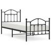 vidaXL Cadru pat metalic cu tăblii de cap/picioare, negru, 80x200 cm