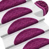 vidaXL Covorașe scări, 15 buc., 56x17x3 cm, violet, semirotunde