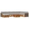 vidaXL Set de canapele de exterior 9 buc. Natural și gri deschis