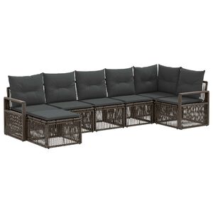 vidaXL Set de canapele pentru grădină 7 pcs Gri poliratan