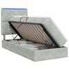 vidaXL Pat cu LED și saltea Gri deschis 90 x 190 cm Catifea