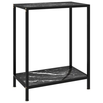 vidaXL Masă consolă, negru, 60 x 35 x 75 cm, sticlă securizată