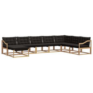 vidaXL Set de canapele de exterior 8 buc. Alb și negru