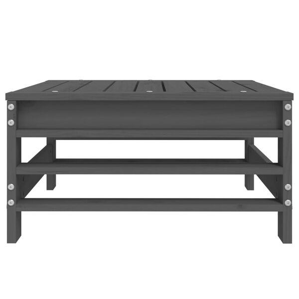 vidaXL Taburet de grădină, gri, lemn masiv de pin