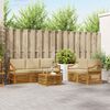 vidaXL Seturi de canapele 6 pcs Natural și Bej Lemn Solid de Acacia