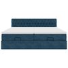 vidaXL Cadru de pat otoman saltele Albastru &icirc;nchis 200x200cm catifea