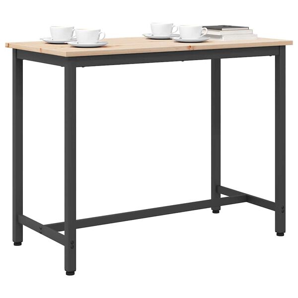 vidaXL masă natural 100 x 50 x 77 cm Lemn ingineresc și oțel