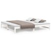 vidaXL Pat de zi extensibil, alb, 2x(90x200) cm, lemn masiv de pin