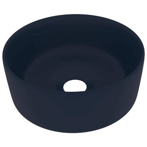 vidaXL Chiuvetă baie lux albastru &icirc;nchis mat 40x15 cm ceramică rotund