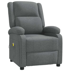 vidaXL Fotoliu de masaj, gri &icirc;nchis, material textil