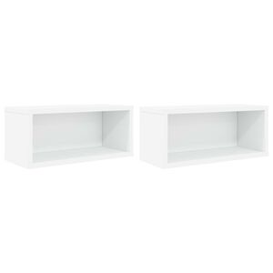 vidaXL Raft pentru depozitarea CD-urilor 2 buc. Alb 40 x 17 x 17 cm