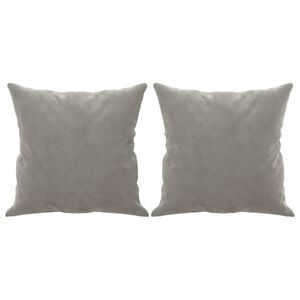 vidaXL Perne decorative, 2 buc., gri deschis, 40x40 cm, catifea