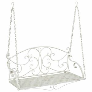 vidaXL Bancă swinging Oțel 110 x 52,5 x 47 cm Alb Antic