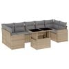 vidaXL Set canapele de grădină, 8 piese, cu perne, bej, poliratan