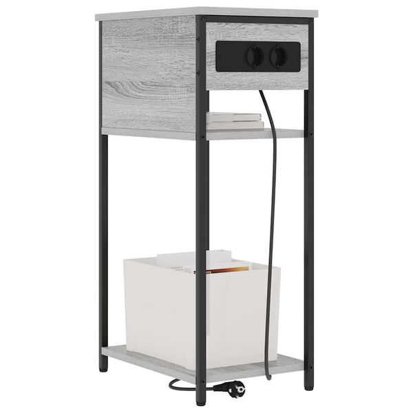 vidaXL Dulap de noapte Gri Sonoma 41 x 28 x 76 cm Lemn compozit