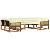 vidaXL Set de canapele de exterior cu pernă 6 pcs Natural și Crem