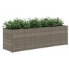 vidaXL Jardinieră de grădină cu 3 ghivece gri 105x30x32 cm poliratan