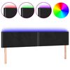 vidaXL Tăblie de pat cu LED, negru, 180x5x78/88 cm, catifea