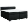 vidaXL Pat box spring cu saltea, negru, 200x200 cm, textil