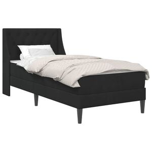 vidaXL Cadru de pat cu saltea cu headboard Negru 90 x 190 cm Catifea