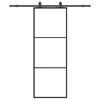 vidaXL Ușă glisantă cu set de feronerie neagră 76x205 cm Sticlă ESG