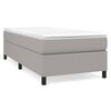 vidaXL Pat box spring cu saltea, gri deschis, 80x200 cm, textil