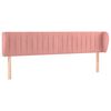 vidaXL Tăblie de pat cu aripioare roz 203x23x78/88 cm catifea