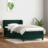 vidaXL Pat box spring cu saltea, verde &icirc;nchis, 80x220 cm, catifea