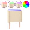 vidaXL Tăblie de pat cu LED, crem, 93x16x118/128 cm, textil
