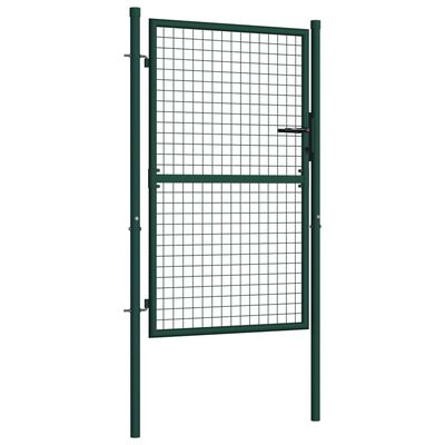 vidaXL Poartă de gard, verde, 100 x 125 cm, oțel
