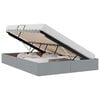 vidaXL Pat cu storage cu saltea Gri deschis 135 x 190 cm țesătură