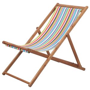 vidaXL Scaun pliabil din material textil și cadru din lemn, multicolor