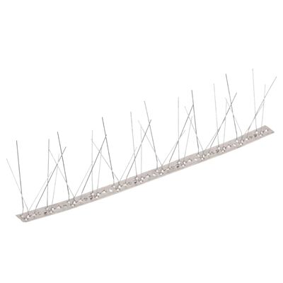 vidaXL Set bandă cu țepi antipăsări cu 5 rânduri, 20 buc., oțel, 10 m