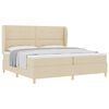 vidaXL Pat cu arcuri cu headboard Manual Crem 200 x 200 cm țesătură