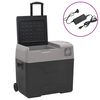 vidaXL Ladă frigorifică cu roată&adaptor 40 L negru&gri polipropilenă